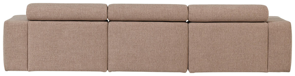 ECKSOFA Novi Taupe Bouclé Kopfteilverstellung  - Taupe/Schwarz, Design, Kunststoff/Textil (173/300cm) - Livetastic