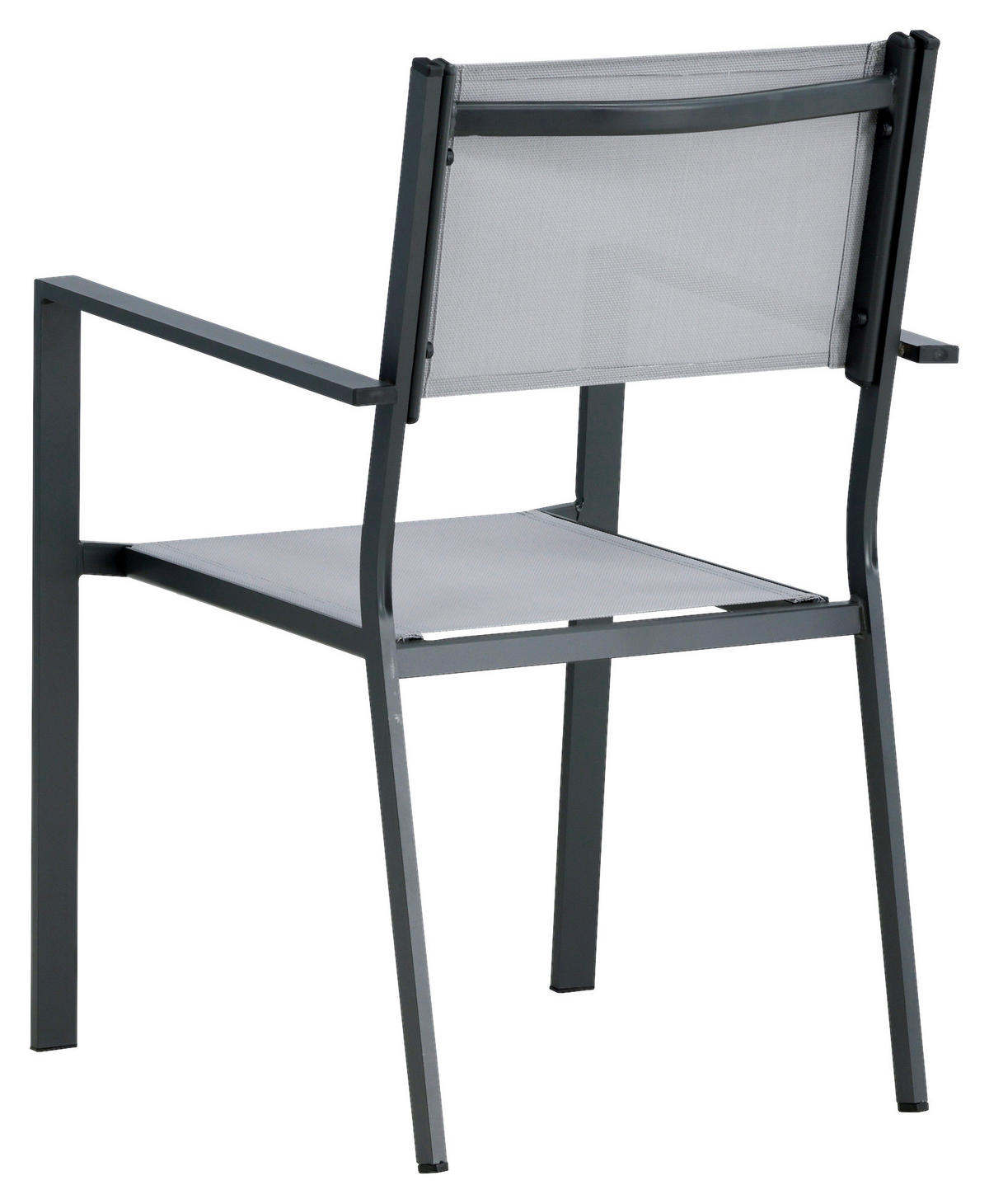 Stapelsessel 2er-Set - Schwarz/Grau, KONVENTIONELL, Textil/Metall (56,5/88/61cm) - Gardenson