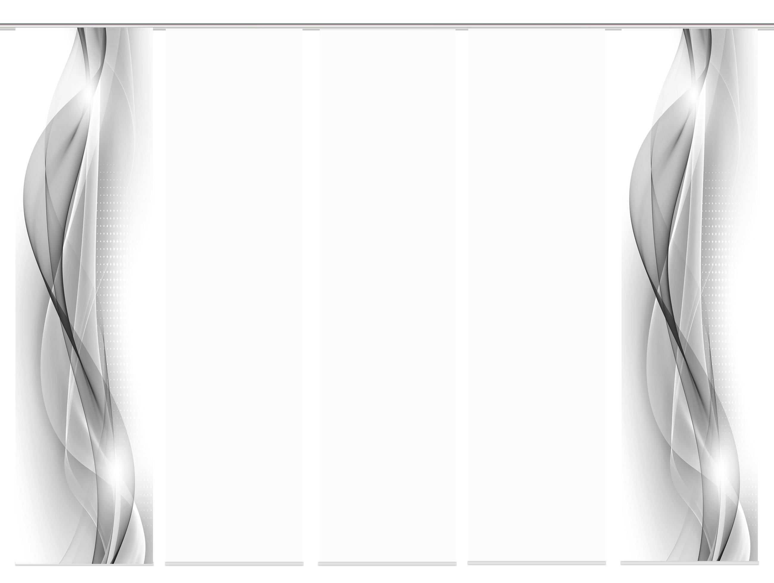 FLÄCHENVORHANG NEBLANA, 5-TLG.  5 Stück  blickdicht   60/245 cm  - Grau, Basics, Textil (60/245cm)