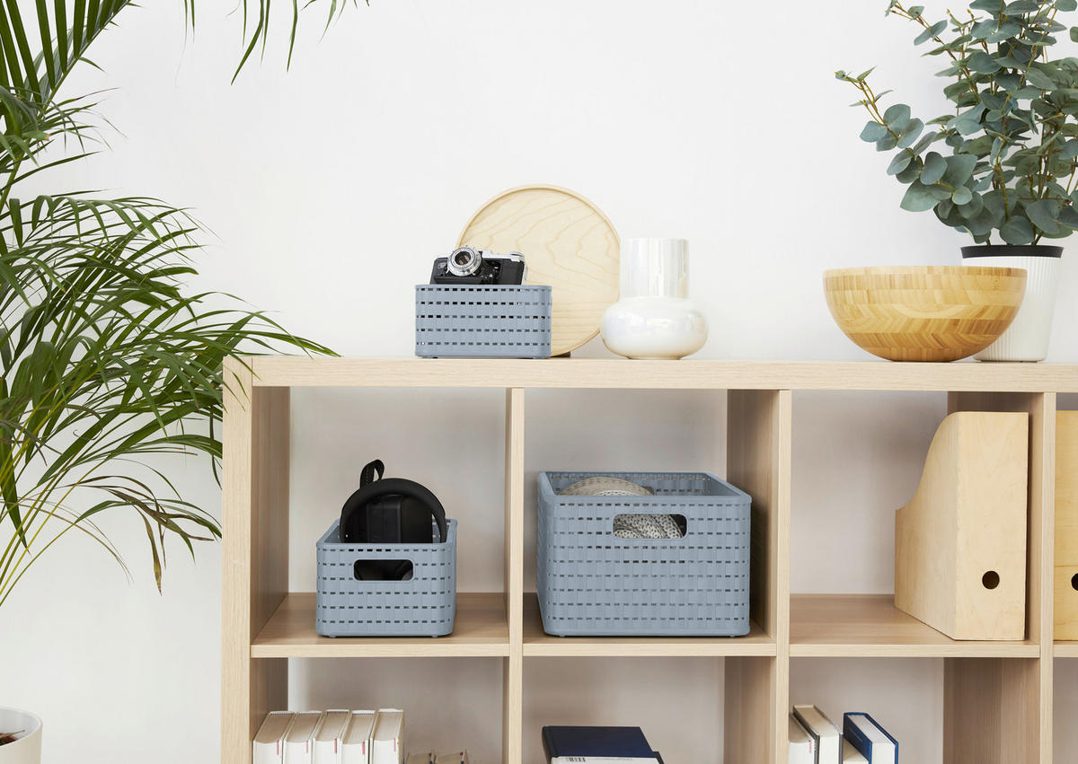 AUFBEWAHRUNGSBOX     - Pastellblau, Basics, Kunststoff (18,5/12,6/28cm) - Rotho