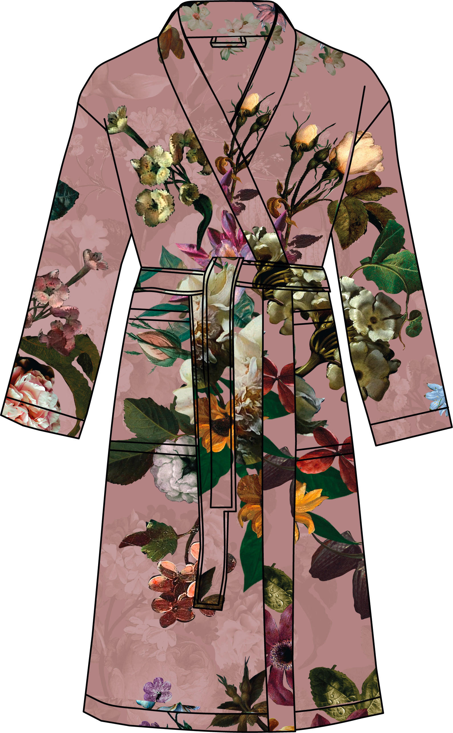 KIMONO velikost: S - pink, Konvenční, textil (Snull) - Essenza