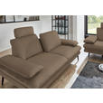 3-SITZER-SOFA in Velours Hellbraun  - Hellbraun/Beige, Design, Textil/Metall (222/89/104cm) - Dieter Knoll