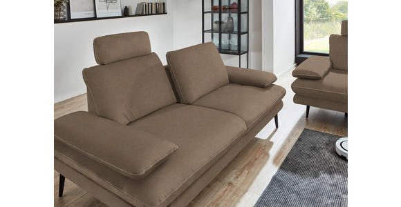 3-SITZER-SOFA in Velours Hellbraun  - Hellbraun/Beige, Design, Textil/Metall (222/89/104cm) - Dieter Knoll