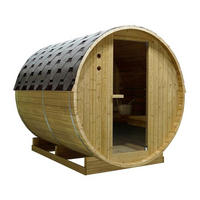 SAUNAFASS für 6 Personen TROMSÖ XL  - Fichtefarben, KONVENTIONELL, Glas/Holz (189/220/191,5cm) - Sanotechnik
