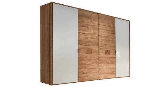 DREHTÜRENSCHRANK 250/218,5/60 cm 4-türig  - Eichefarben/Anthrazit, Natur, Glas/Holz (250/218,5/60cm) - Valnatura