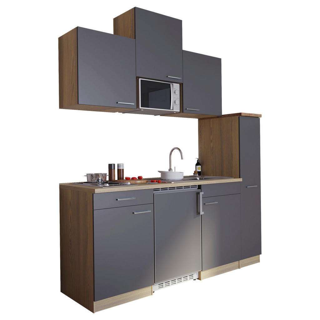 Thumbnail - Respekta Küchenblock, Grau, Kunststoff, 1,1 Schubladen, seitenverkehrt montierbar, nur wie online abgebildet bestellbar,...