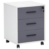 ROLLCONTAINER 43/56/43.5 cm  - Schwarz/Weiß, Basics, Holzwerkstoff/Kunststoff (43/56/43.5cm) - Carryhome