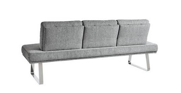 SITZBANK 224/92/78 cm in Grau, Hellgrau - Chromfarben/Hellgrau, Design, Textil/Metall (224/92/78cm) - Dieter Knoll