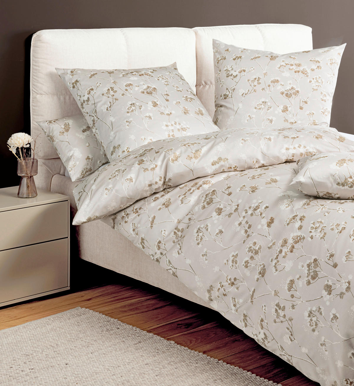POSTELJNINA Milano 135/200 cm mako saten sivorjava  - sivorjava, Basics, tekstil (135/200cm) - Janine