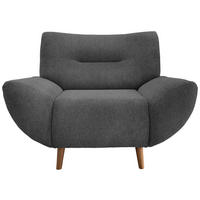 SESSEL in Chenille Anthrazit  - Wildeiche/Anthrazit, Modern, Holz/Textil (111/81/90cm) - MID.YOU