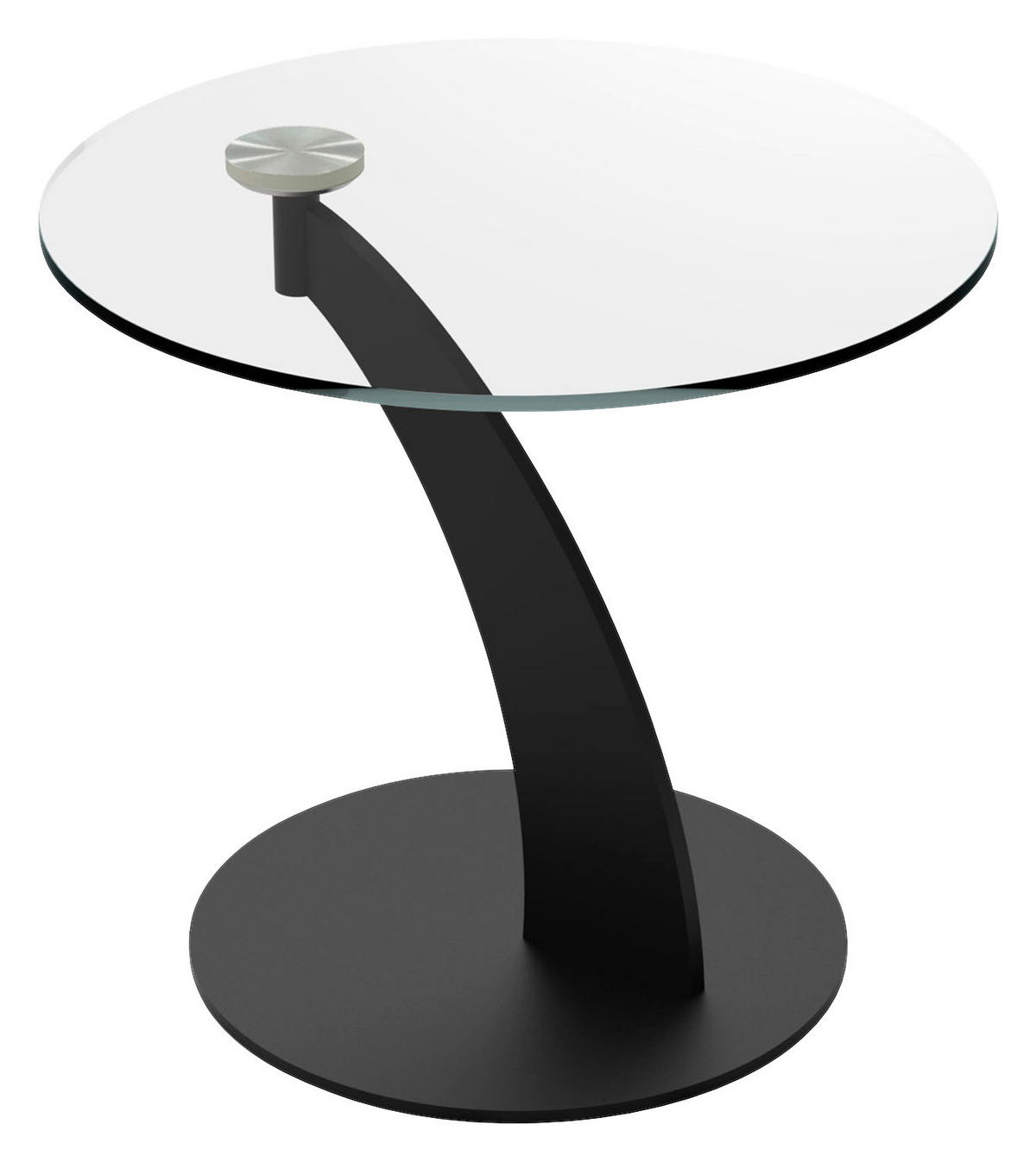 BEISTELLTISCH in Metall, Glas 60/60/56 cm  - Klar/Schwarz, Design, Glas/Metall (60/60/56cm) - Naos