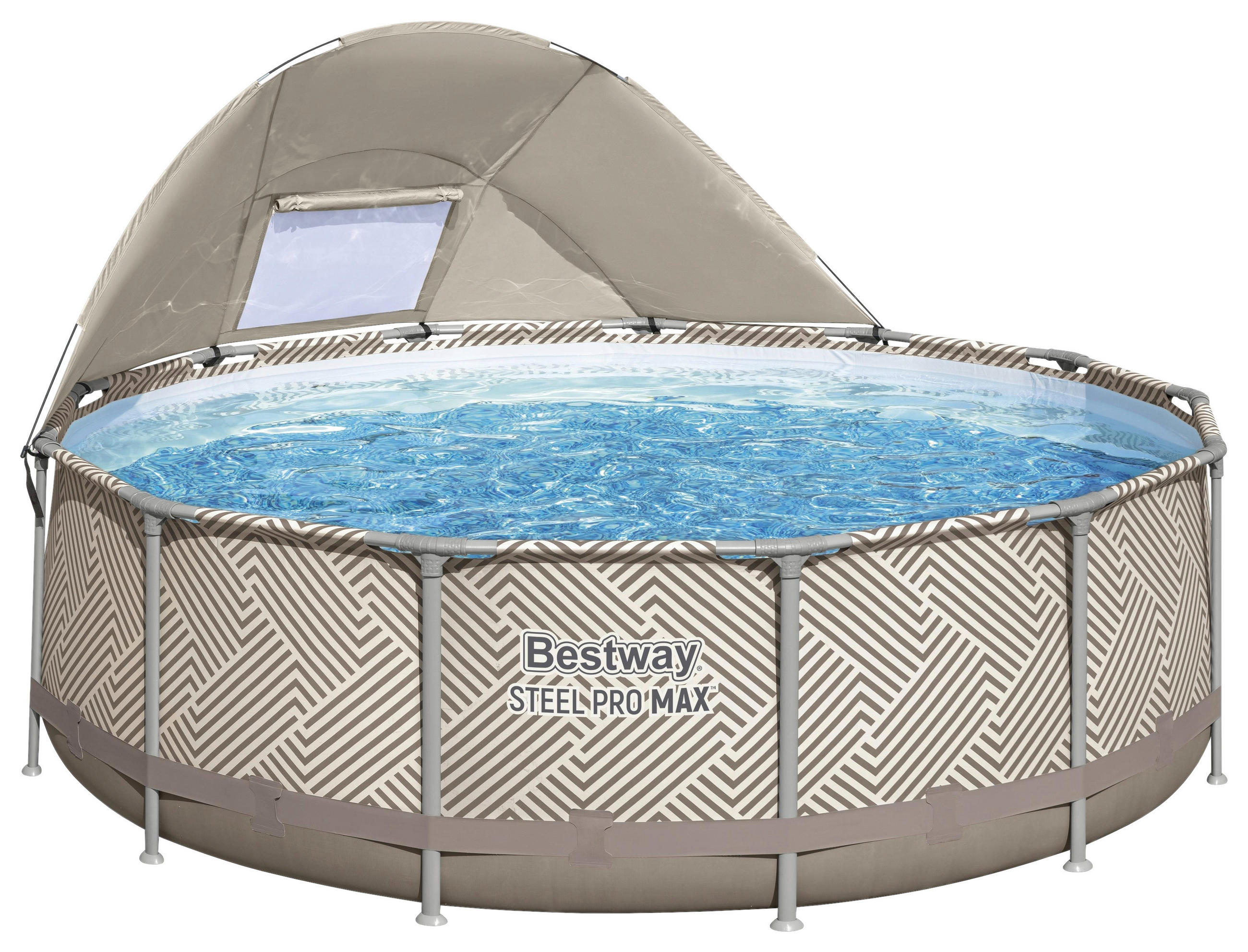 POOL 366/107 cm  - Dunkelgrau, KONVENTIONELL, Glas/Kunststoff (366/107cm) - Bestway