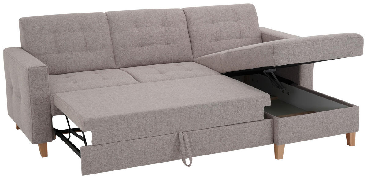 HÖRNSOFFA i flatväv brun  - brun/naturfärgad, Design, trä/textil (231/160cm) - Livetastic