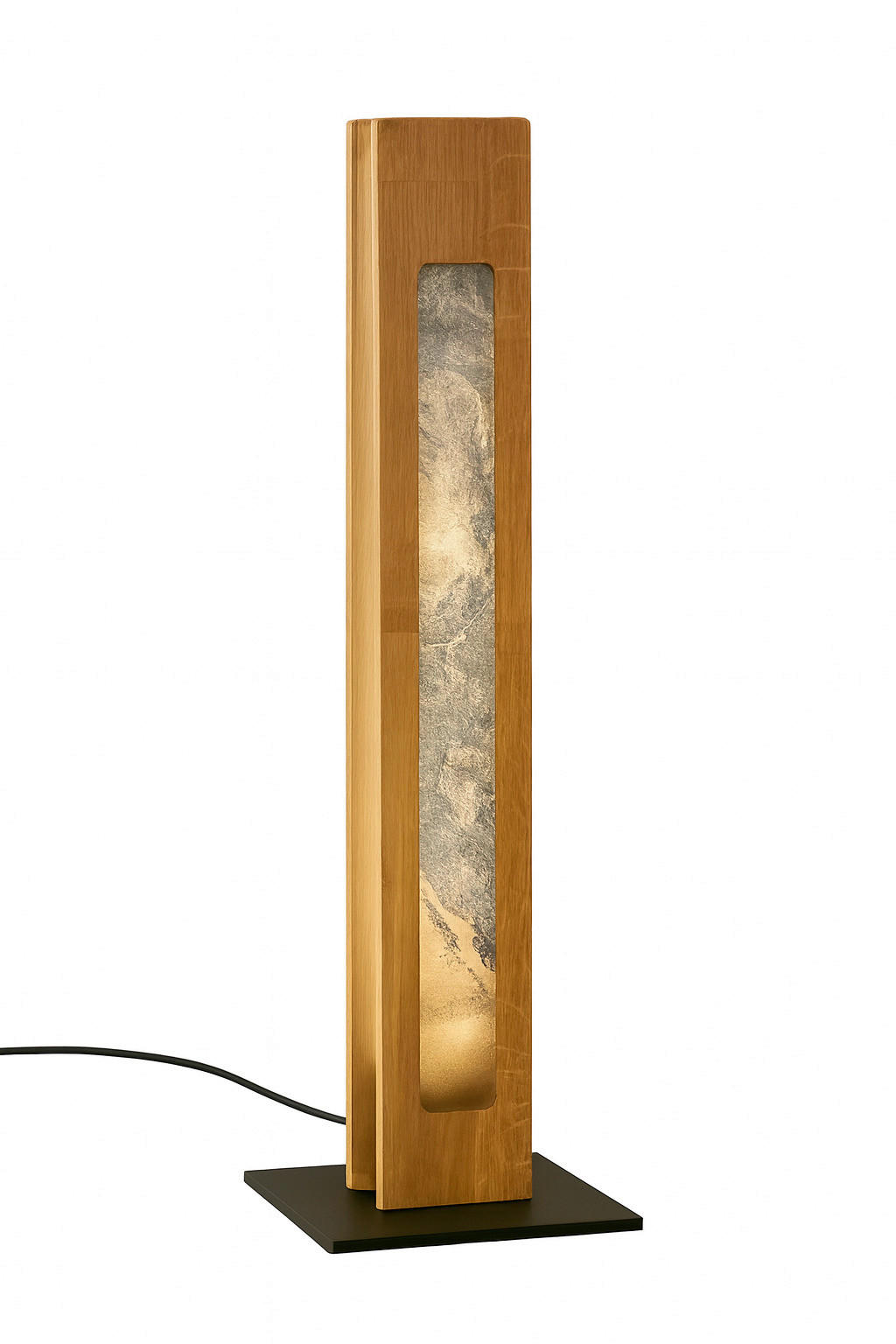 LED-TISCHLEUCHTE Schliersee 15/55 cm  - Dunkelgrau/Schwarz, Natur, Stein/Metall (15/55cm) - Waldwelt