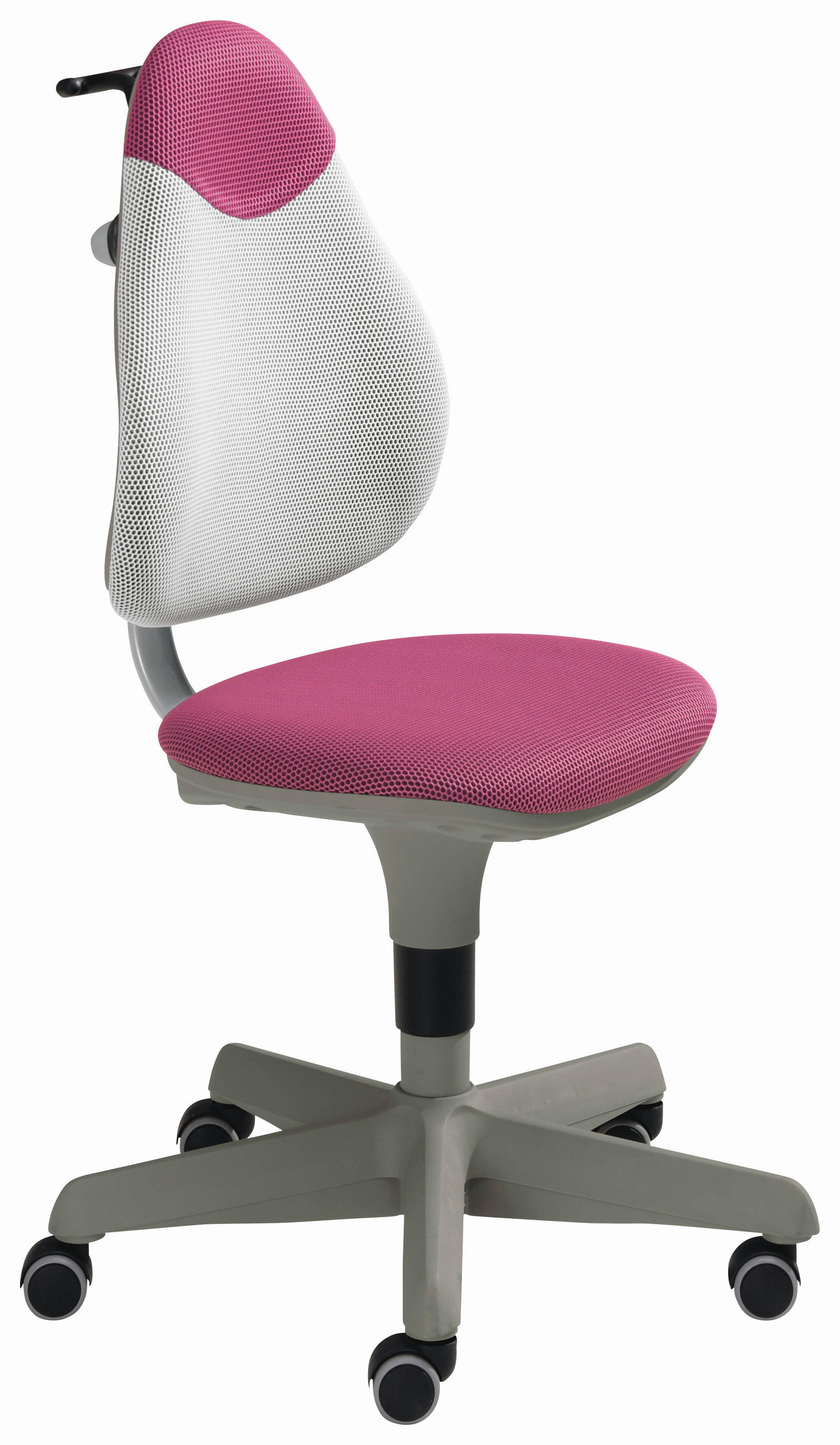 JUGENDDREHSTUHL Netzbespannung Rosa, Weiß  - Rosa/Weiß, Basics, Kunststoff/Textil (63/86-102/53cm) - Paidi