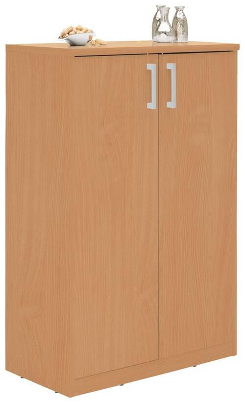 KOMMODE in 72/110/36 cm - Silberfarben/Buchefarben, Basics, Holzwerkstoff (72/110/36cm) - Xora