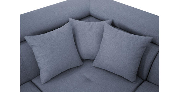 ECKSOFA inkl. Funktionen Blau Webstoff  - Blau/Silberfarben, Design, Textil/Metall (226/257cm) - Xora