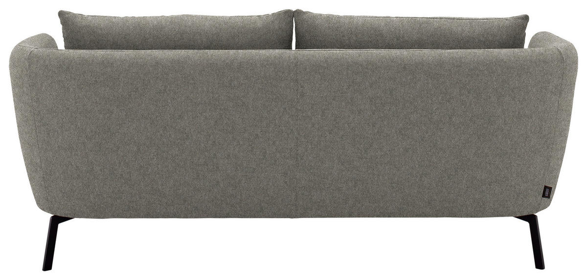 2,5-SITZER  in Flachgewebe Alufarben  - Schwarz/Alufarben, Design, Textil/Metall (190/71/91cm) - Schöner Wohnen