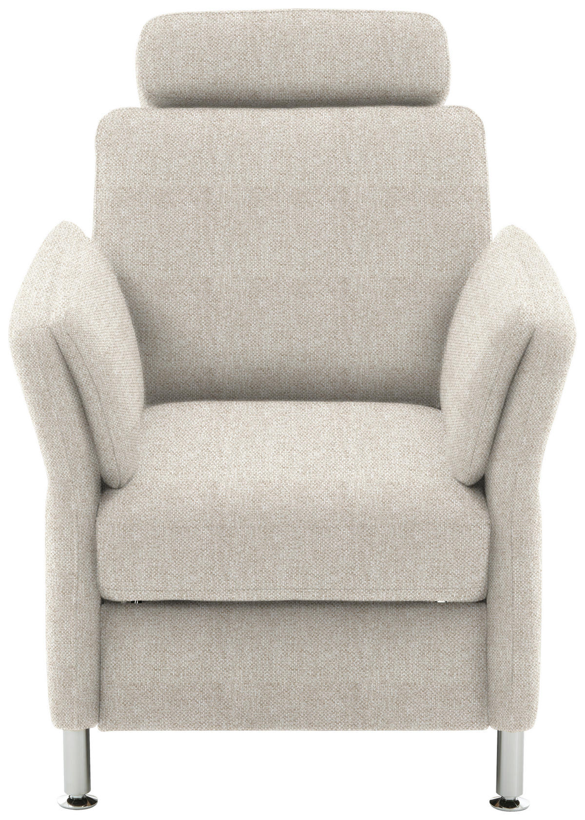 SESSEL in Flachgewebe Beige  - Chromfarben/Beige, Konventionell, Textil/Metall (86/87/93cm) - Beldomo System