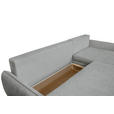 ECKSOFA Grau Chenille - Buchefarben/Grau, KONVENTIONELL, Holz/Textil (244/163cm) - Carryhome