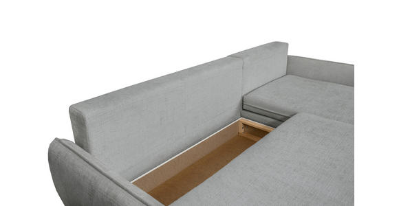 ECKSOFA Grau Chenille - Buchefarben/Grau, KONVENTIONELL, Holz/Textil (244/163cm) - Carryhome