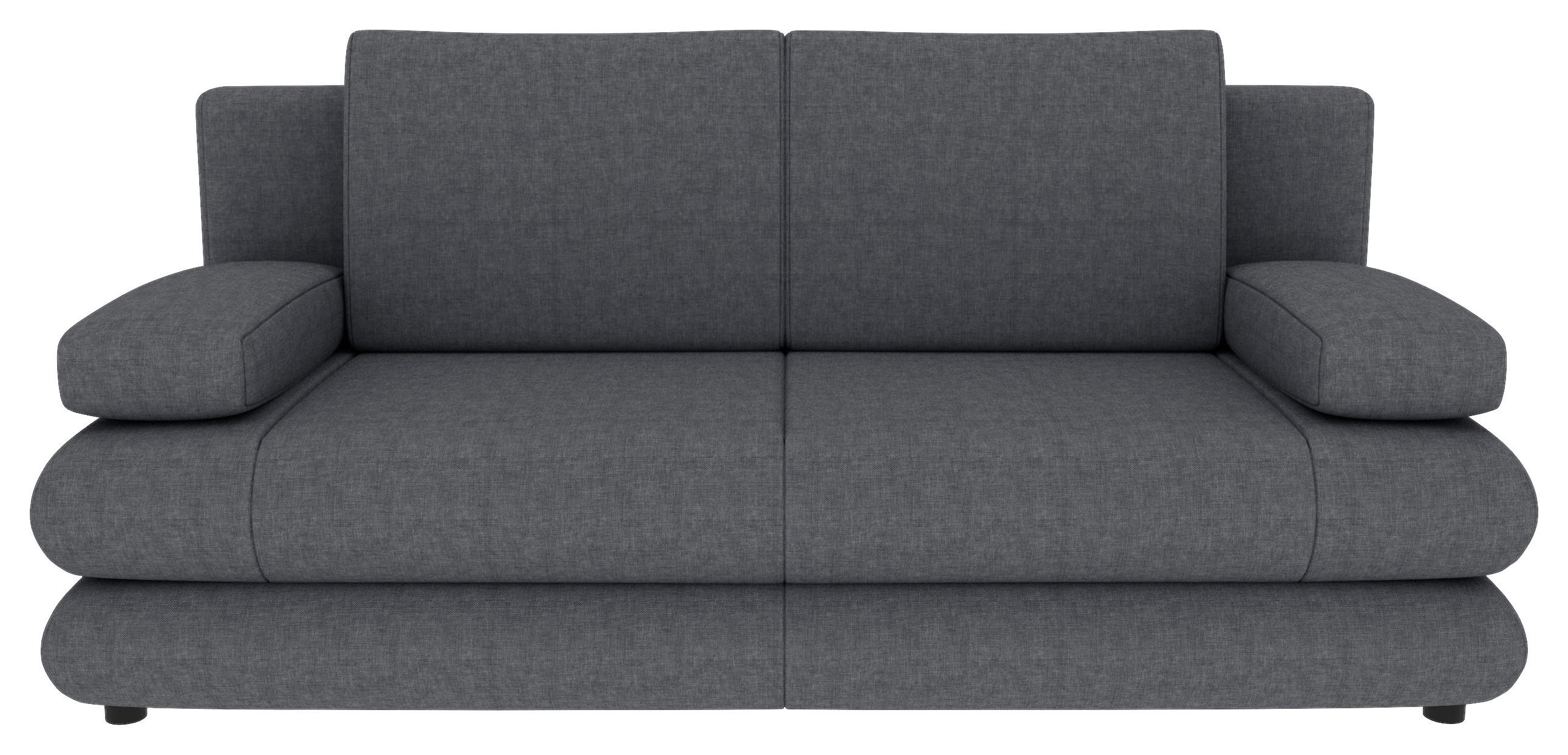 SCHLAFSOFA  mit Liegefunktion, Rücken echt Mikrofaser Dunkelgrau  - Dunkelgrau/Schwarz, KONVENTIONELL, Kunststoff/Textil (212/93/90cm) - Carryhome