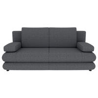 SCHLAFSOFA  mit Liegefunktion, Rücken echt Mikrofaser Dunkelgrau  - Dunkelgrau/Schwarz, KONVENTIONELL, Kunststoff/Textil (212/93/90cm) - Carryhome