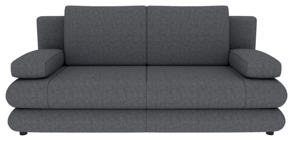 SCHLAFSOFA  mit Liegefunktion, Rücken echt Mikrofaser Dunkelgrau  - Dunkelgrau/Schwarz, KONVENTIONELL, Kunststoff/Textil (212/93/90cm) - Carryhome