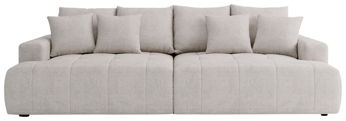 BIGSOFA ADELE in Chenille Creme  - Creme/Schwarz, Design, Kunststoff/Textil (270/85/136cm) - Livetastic