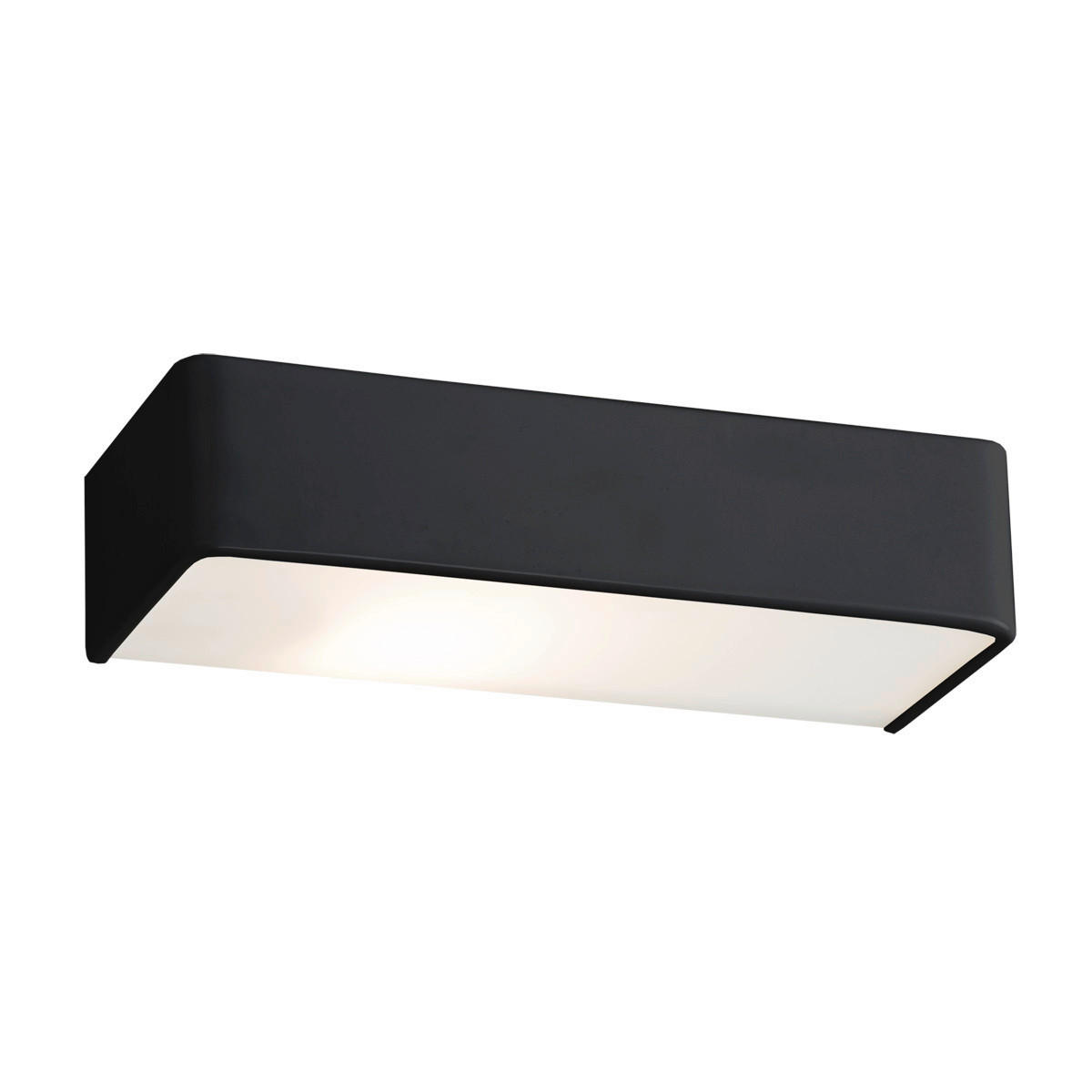 WANDLEUCHTE Argon Rodan 9/20/7 cm   - Schwarz/Weiß, Basics, Glas/Metall (9/20/7cm)