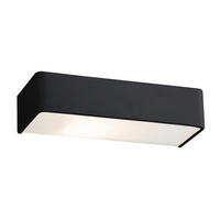 WANDLEUCHTE 9/20/7 cm   - Schwarz/Weiß, Basics, Glas/Metall (9/20/7cm)
