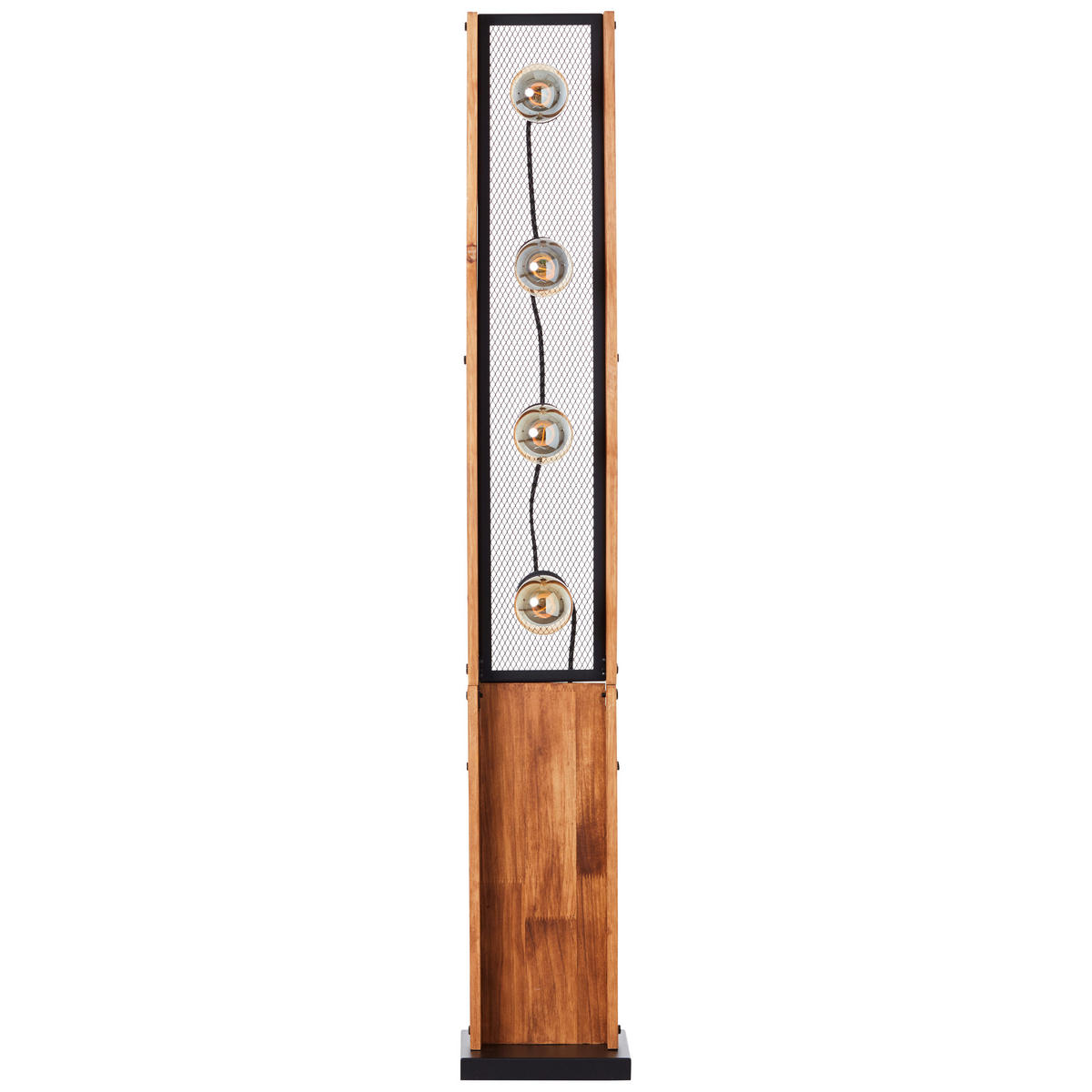 STEHLEUCHTE  20/125,5/20 cm   - Schwarz/Braun, Natur, Holz/Metall (20/125,5/20cm) - Brilliant