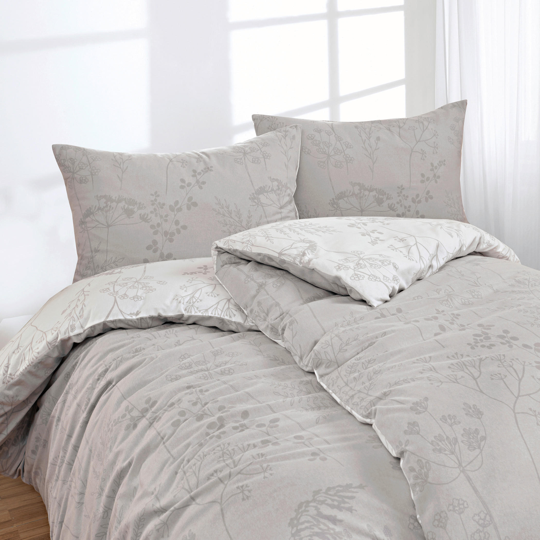 BETTWÄSCHE Flanell 140/200 cm  - Hellgrau, Design, Textil (140/200cm) - Florella