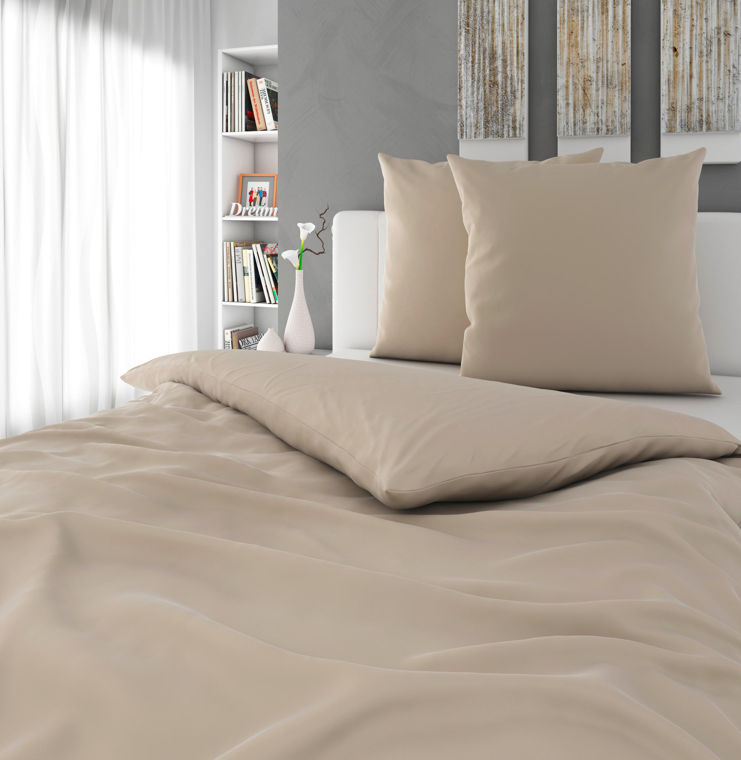 BETTWÄSCHE NIGIRI Satin 200/200 cm  - Ecru, Basics, Textil (200/200cm) - Bio:Vio