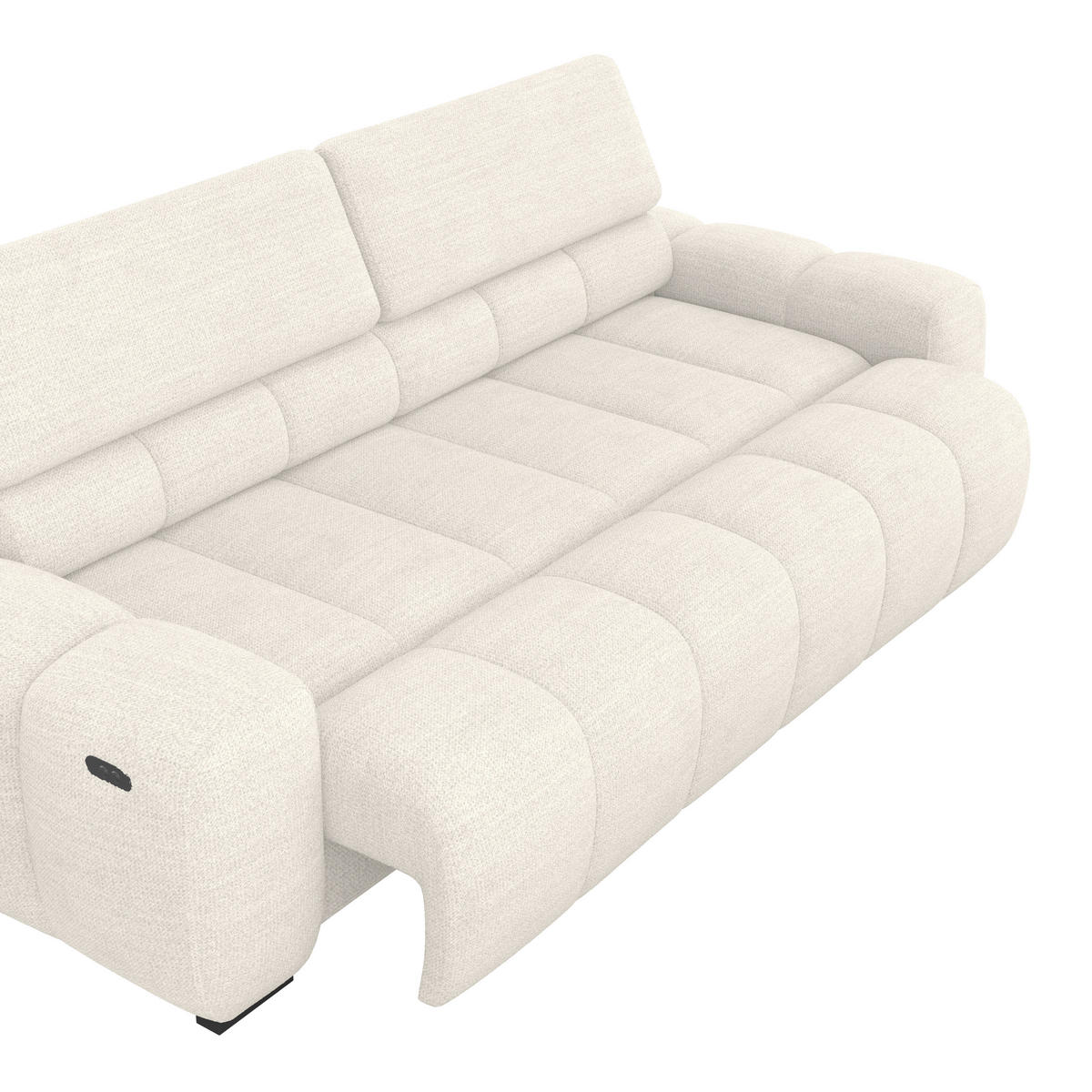 BIGSOFA Webstoff Greige  - Greige/Schwarz, Design, Kunststoff/Textil (248/77-97/108cm) - MID.YOU