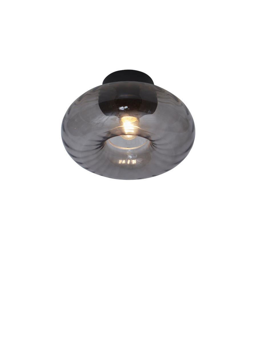 Decken-und Wandleuchte Brussels 28 cm - Schwarz, Basics, Glas/Metall (28cm) - It's about Romi