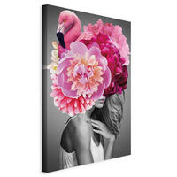 LEINWANDBILD Abstraktes, Menschen, Tiere, Blumen 80/120/1,2 cm  - Pink/Grau, Basics, Holz/Textil (80/120/1,2cm) - artgeist