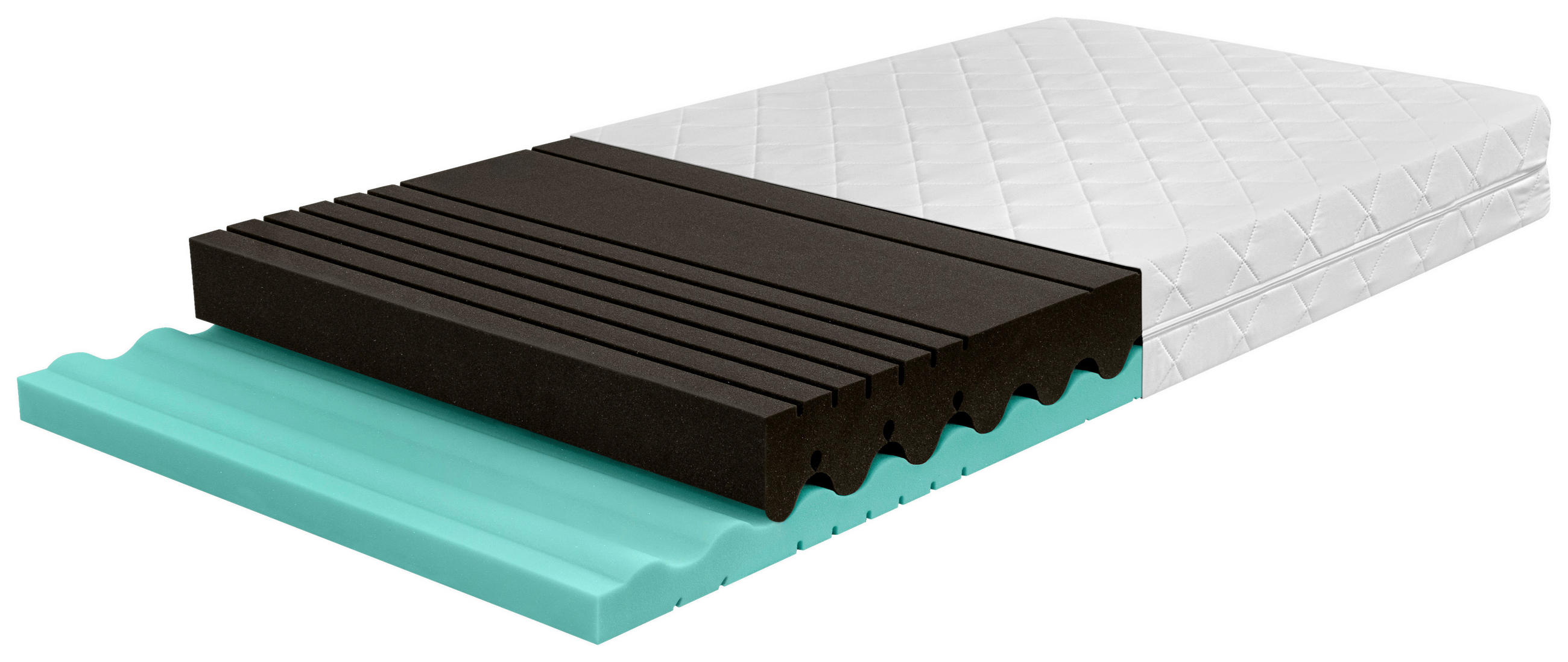 KOMFORTSCHAUMMATRATZE 120/200 cm, Höhe ca.: 17 cm, Wendematratze mit unterschiedlichen Härtegraden, H2 + H3 = mittel + fest,  - Basics, Textil (120/200cm) - Xora