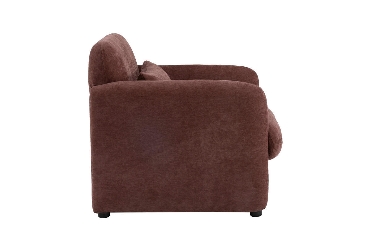 SESSEL in Samt Dunkelrot  - Schwarz/Dunkelrot, Design, Kunststoff/Textil (83/83/76cm) - MID.YOU