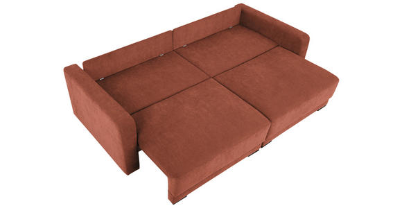 2-SITZER-SOFA in Chenille Rostfarben  - Rostfarben/Schwarz, KONVENTIONELL, Kunststoff/Textil (233/90/110cm) - Carryhome