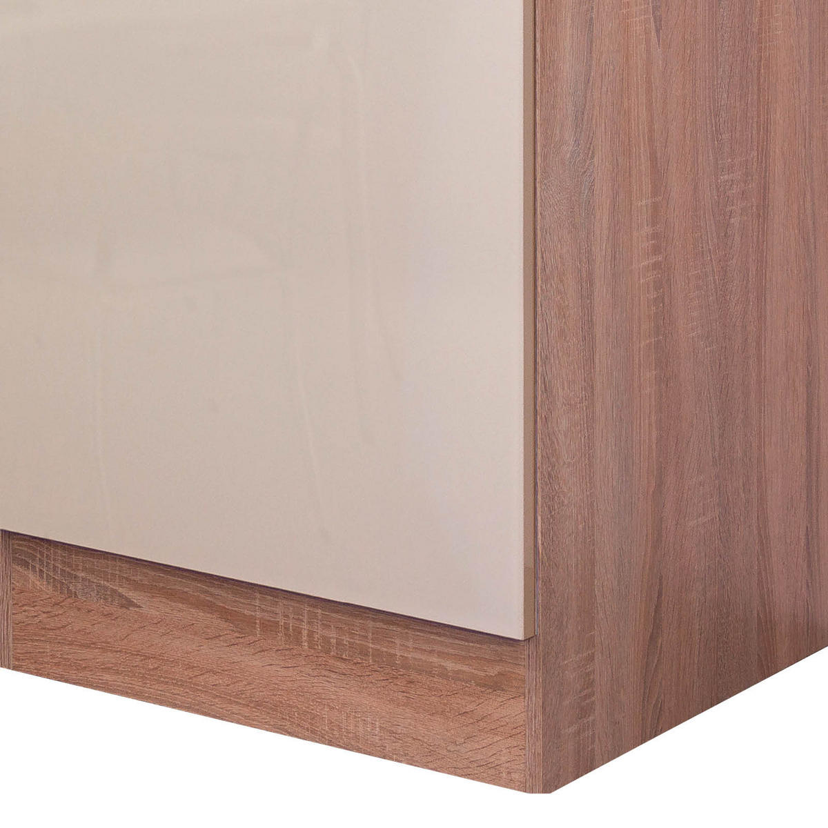 SPÜLENUNTERSCHRANK 50/82/57 cm  in Sonoma Eiche, Kaschmir  - Kaschmir/Edelstahlfarben, MODERN, Holzwerkstoff/Metall (50/82/57cm) - FlexWell