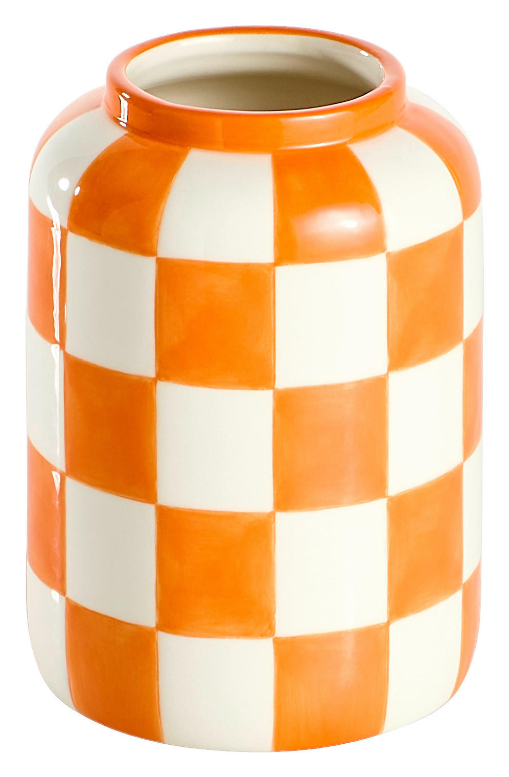VASE 13 cm  - Orange/Weiß, Basics, Keramik (10,3/13,1cm)