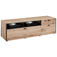 LOWBOARD Anthrazit, Eichefarben  182/55/53 cm  - Eichefarben/Anthrazit, Design, Glas/Holz (182/55/53cm) - Schöner Wohnen