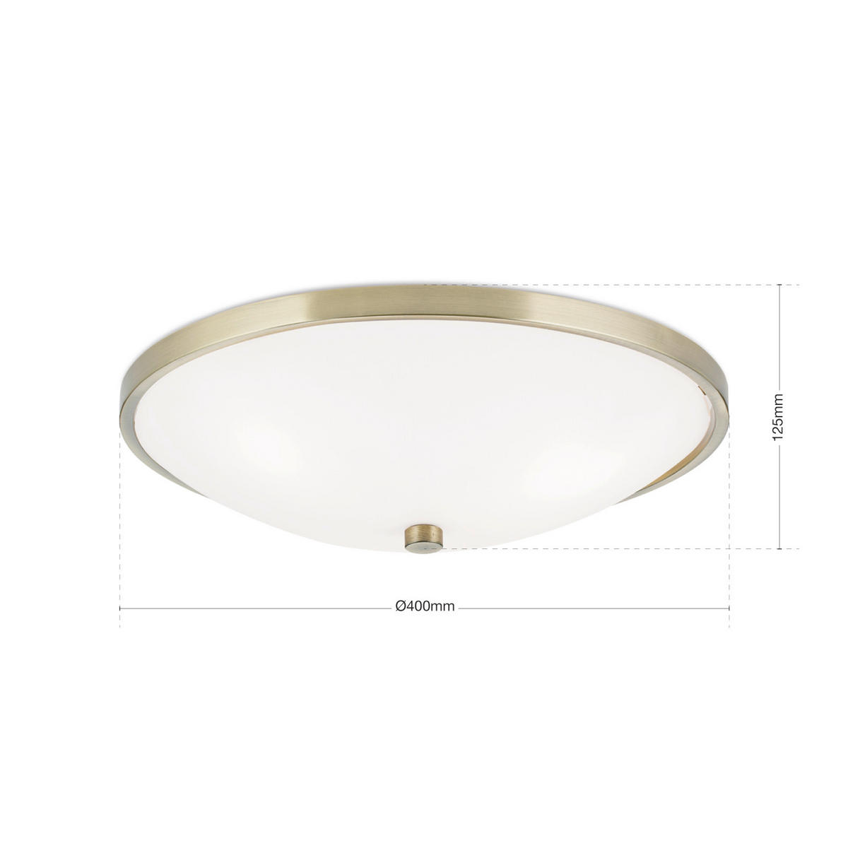 DECKENLEUCHTE Aida 39,5/12,5 cm   - Bronzefarben, KONVENTIONELL, Glas/Metall (39,5/12,5cm)