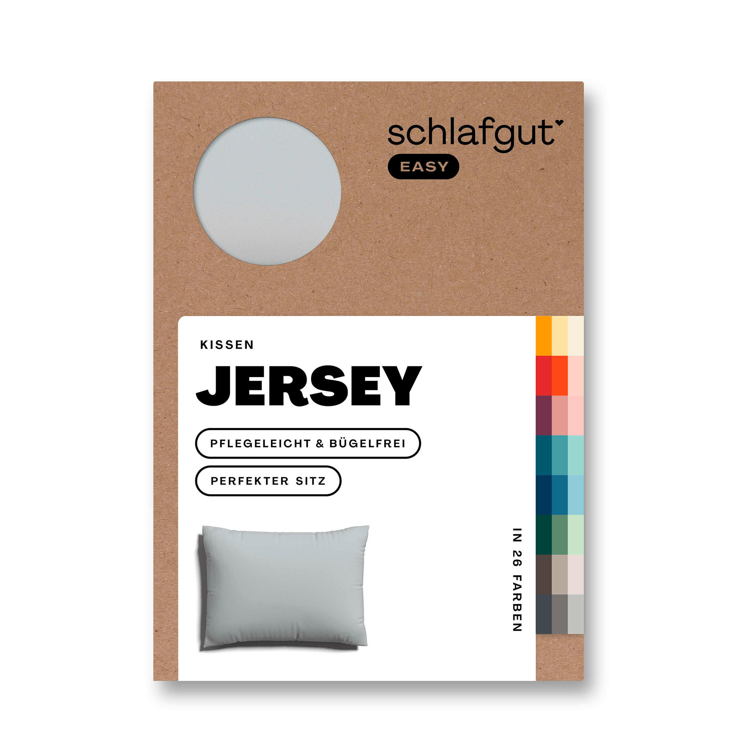 KOPFPOLSTERBEZUG EASY JERSEY 60/80 cm  - Grau, Basics, Textil (60/80cm) - Schlafgut
