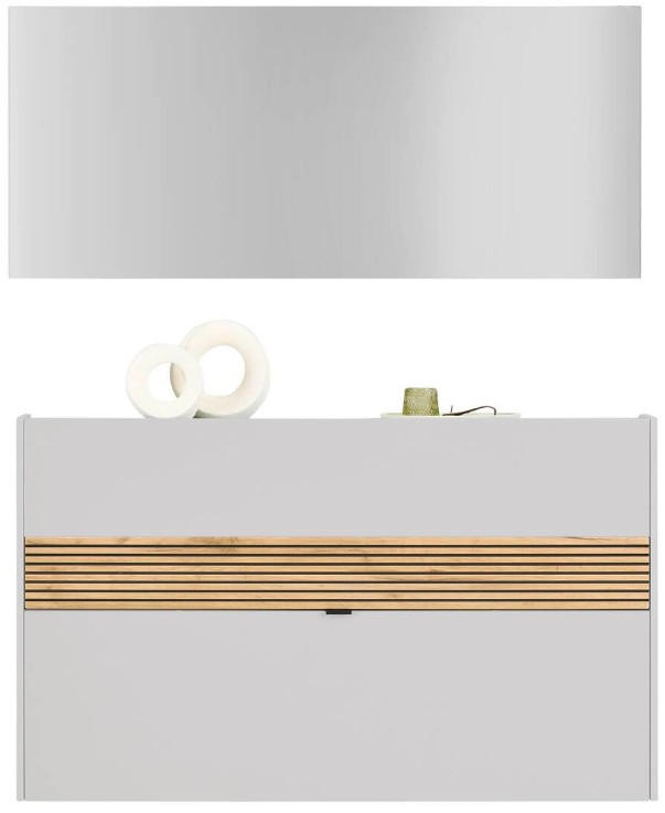 GARDEROBE 2-teilig  in 140/200/18 cm  - Kaschmir/Eichefarben, Design, Glas/Holzwerkstoff (140/200/18cm) - Voleo