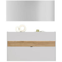 GARDEROBE 2-teilig  in 140/200/18 cm  - Kaschmir/Eichefarben, Design, Glas/Holzwerkstoff (140/200/18cm) - Voleo