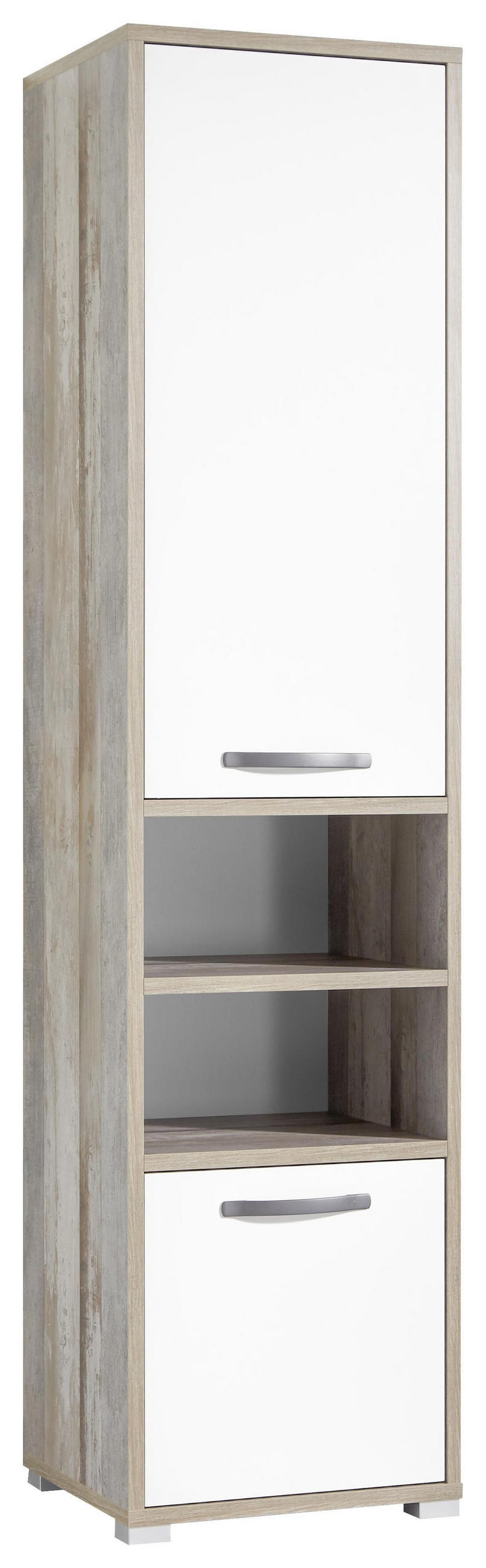 SAMOSTOJEĆI REGAL - bijela/srebrne boje, Konvencionalno, drvni materijal/plastika (49/201/46cm) - Carryhome