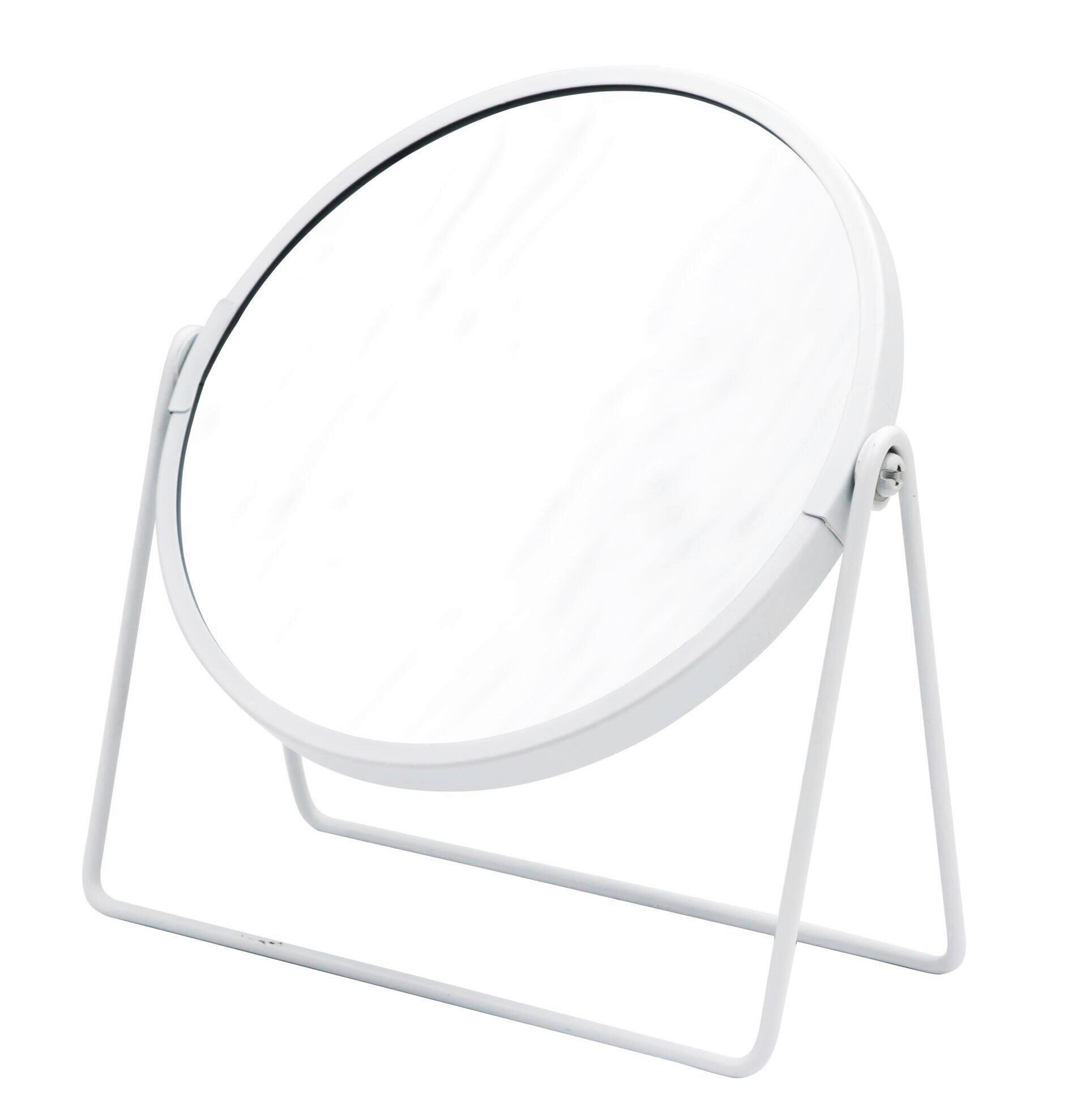 SCHMINKSPIEGEL  - Weiß, Basics, Glas/Metall (18,5/20,5cm) - Sadena
