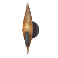 WANDLEUCHTE Elstead Willow 11,4/7,9/33 cm   - Goldfarben/Schwarz, Design, Glas/Metall (11,4/7,9/33cm) - Elstead Lighting